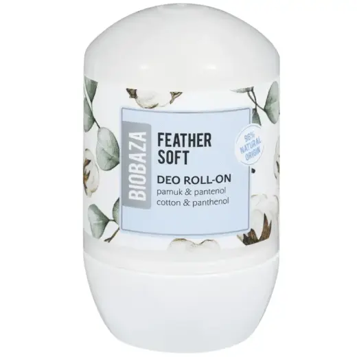 Biobaza, Feather Soft, Cotton, Anti-Perspirant, Deodorant Roll-On, For Women, 50 ml
