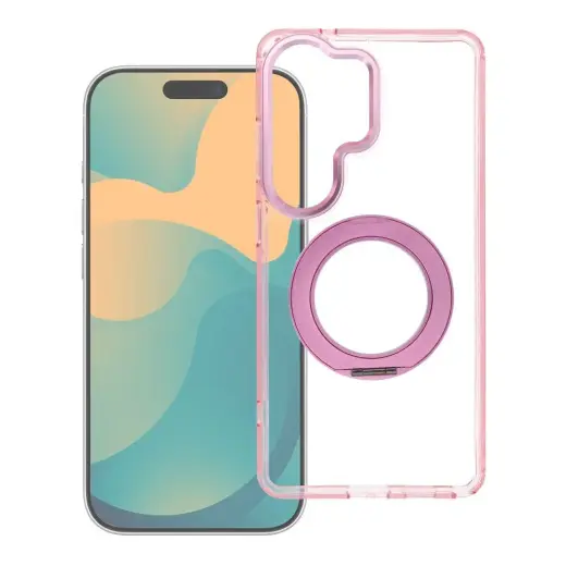 Case for Samsung A17 / A18 Frame Circle Stand compatible with MagSafe pink