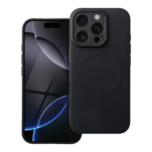 SILICONE MAG COVER maciņš ar MagSafe atbalstu telefonam iPhone 16 Pro melns
