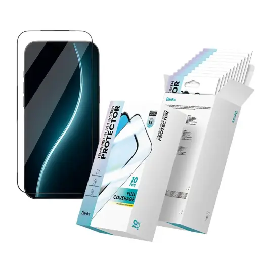 Benks Tempered glass Air Shield HD (T067) for Iphone 17|16 Pro black - 10 pieces