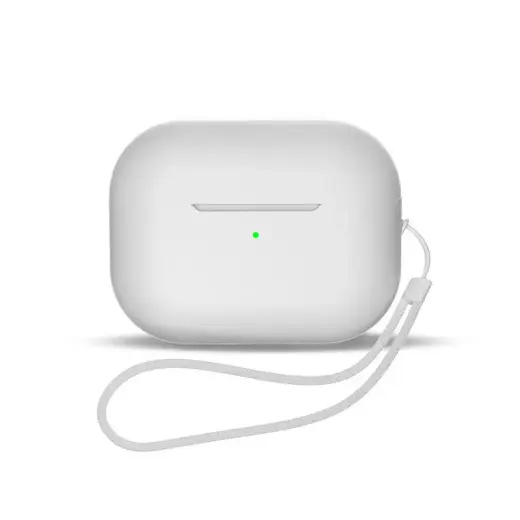 Silicone case for AirPods 1 | AirPods 2 + wrist strap lanyard - white