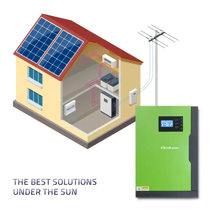 Qoltec Hybrid Solar Inverter Off-Grid 10KVA | 5,5kW | 100A | 48V | MPPT | Sinus