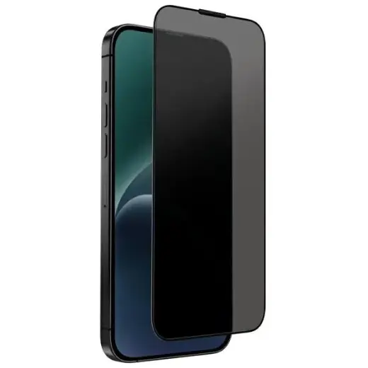 Uniq Optix aizsargstikls telefonam iPhone 15 Pro Max ar aplikatoru (privātuma efekts)