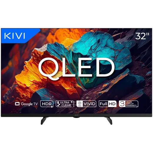 TV KIVI 32F720QB 32" QLED FHD Google TV, Dolby Audio, Max Vivid
