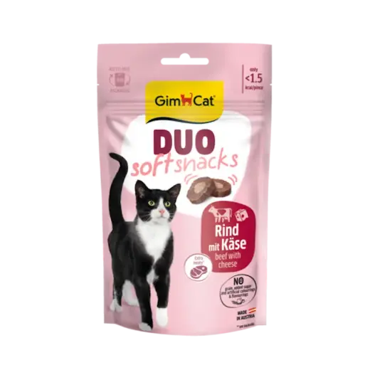 Gardumi kaķiem - GimCat DUO SOFT SNACKS BEEF WITH CHEESE 50G