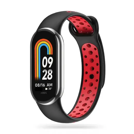 Tech-Protect SoftBand Strap for Xiaomi Smart Band 8 | 8 NFC - Black and Red