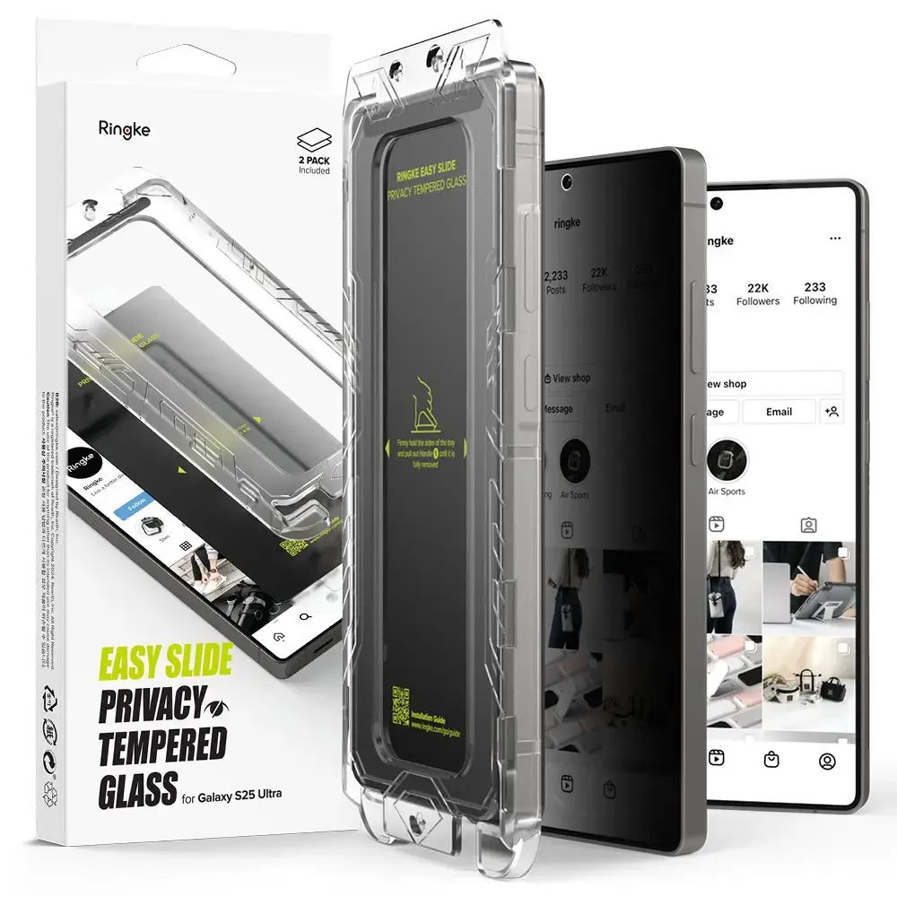 RINGKE EASY SLIDE 2-PACK GALAXY S25 ULTRA PRIVACY GLASS
