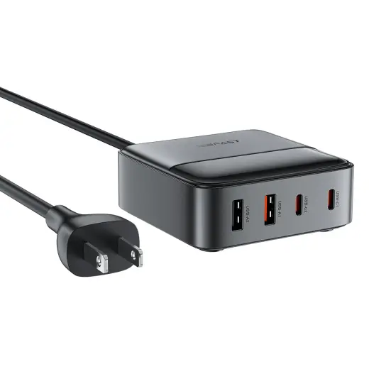 Acefast Z6 tīkla lādētājs | 65W | GaN | PD | USB-A | 2x USB-C | melns