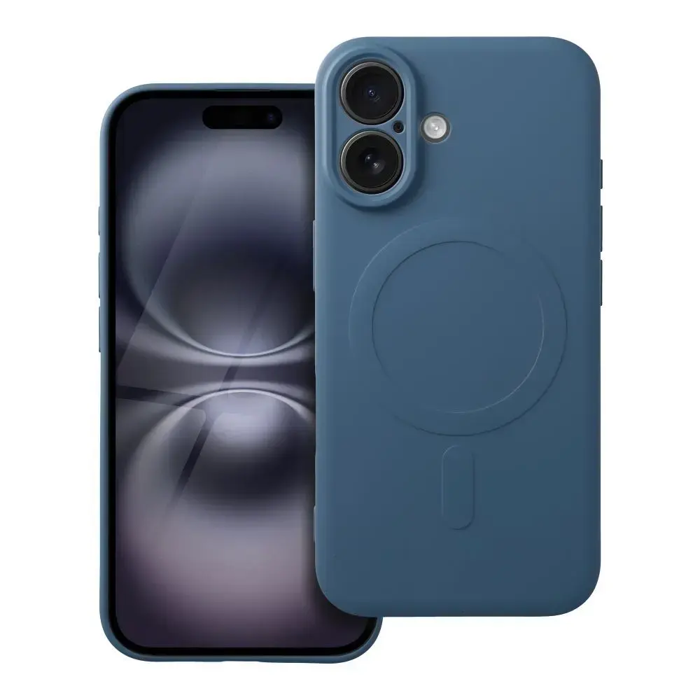 Silicone Mag Cover maciņš ar MagSafe atbalstu telefonam iPhone 16 zils