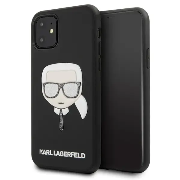 Karl Lagerfeld KLHCN61GLBK Embossed glitter Cover for Apple iPhone 11 black