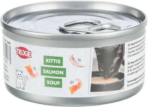 Konservēta barība kaķiem : Trixie Salmon Soup with chicken and salmon, 80 g