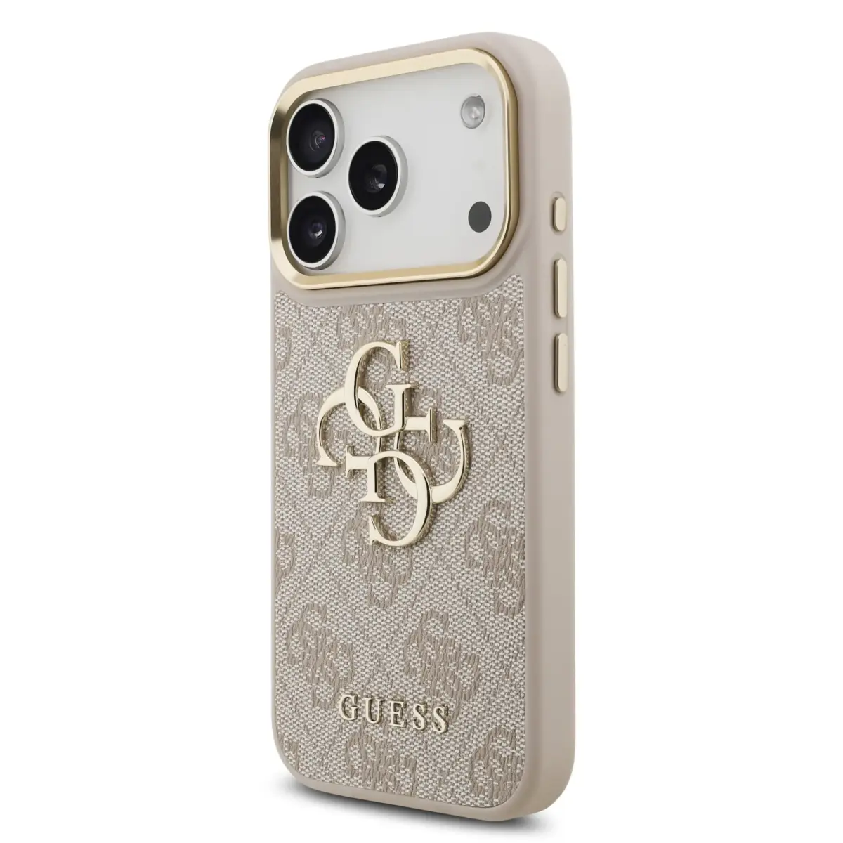 Guess PU Leather 4G Metal Logo maciņš telefonam iPhone 17 Pro rozā