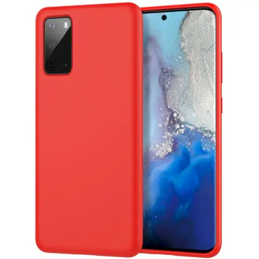 Fusion Elegance Fibre Protect Silicone Case For Samsung A715 Galaxy A71 Red
