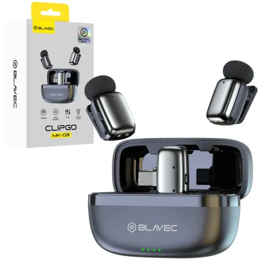 Blavec Lavalier Microphones x 2 MK-03 ClipGo Type C (LMMK03-S) silver