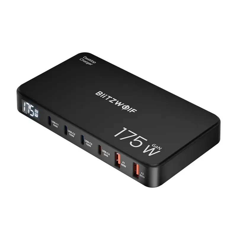 BlitzWolf BW-S30 tīkla lādētājs | 175W | USB-C, USB-A