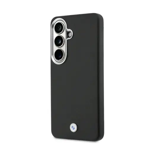 BMW Signature PU Leather Metal Logo maciņš ar MagSafe atbalstu telefonam Samsung Galaxy S26 (S942) melns