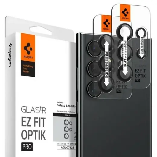 Spigen Optik.Tr Camera Sam S24 Ultra S928 "EZ FIT" Lens 2szt|2pcs czarny|black AGL07425
