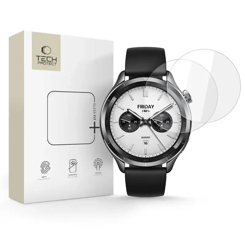 SZKŁO HARTOWANE TECH-PROTECT GLASS FIT+ 2-PACK XIAOMI WATCH S4 CLEAR