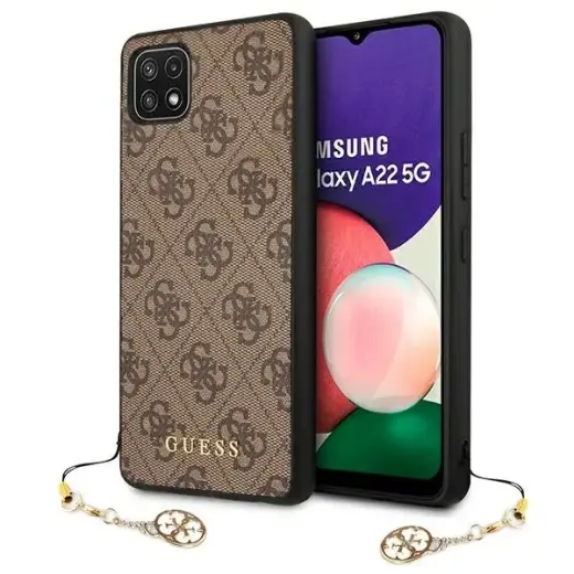 Guess GUHCSA22GF4GBR A226 A22 5G brązowy|brown hard case 4G Charms Collection