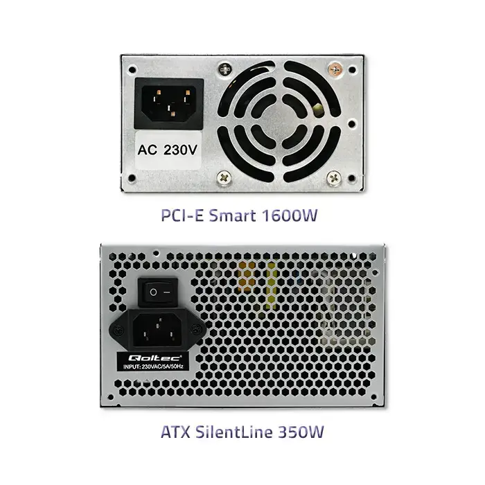 Qoltec Set PCI-E Smart 1600W + ATX SilentLine 350W power supply