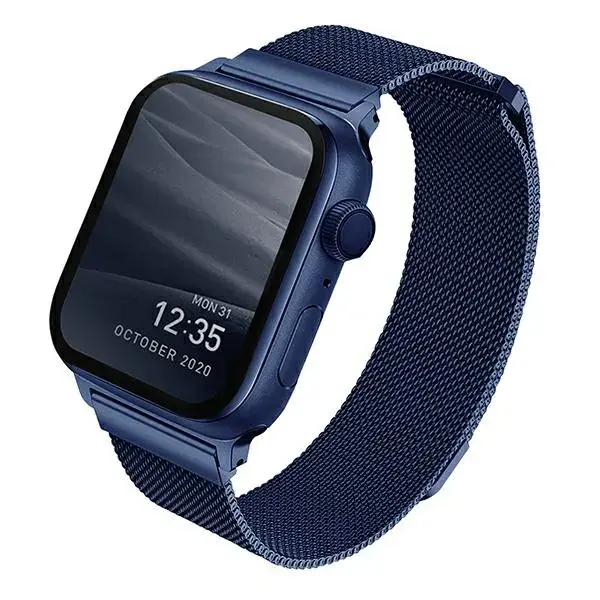 UNIQ viedpulksteņa siksniņa priekš Apple Watch (44/45 mm) | nerūsējošs tērauds | zila