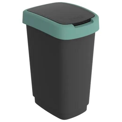 Atkrit.konteiners 25L Twist, melns/zaļš