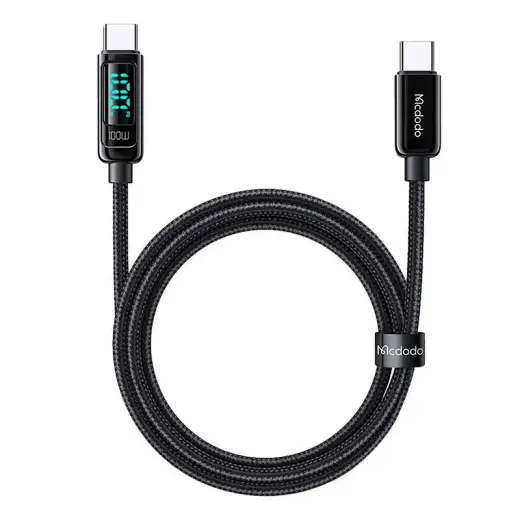 Mcdodo CA-8820 data transfer and charging cable | USB-C to USB-C | 100W | with LED display | 1.2m | black