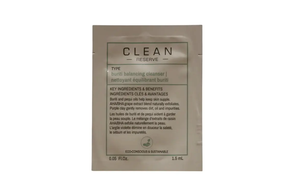 Clean Reserve, Buriti AND Aloe, Purifying Body Wash, 1.5 ml Sample