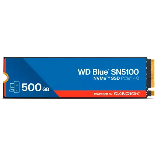 SSD POWERED BY SANDISK  Blue SN5100 500GB M.22280 PCIe Gen4x4 NVMe QLC 3D