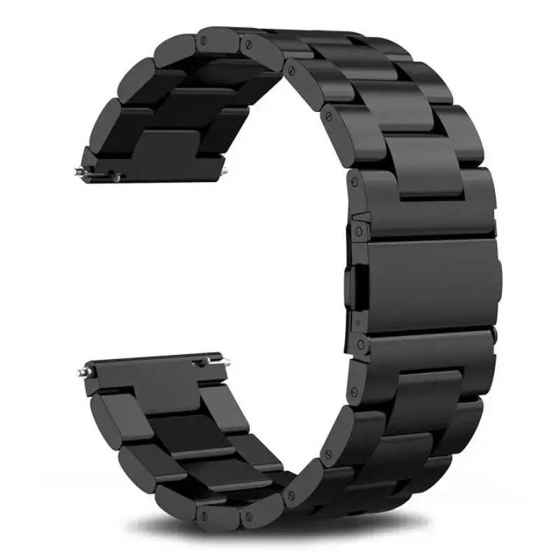 STAINLESS STEEL SMART STRAP FOR WATCH/SMARTWATCH 22MM BLACK