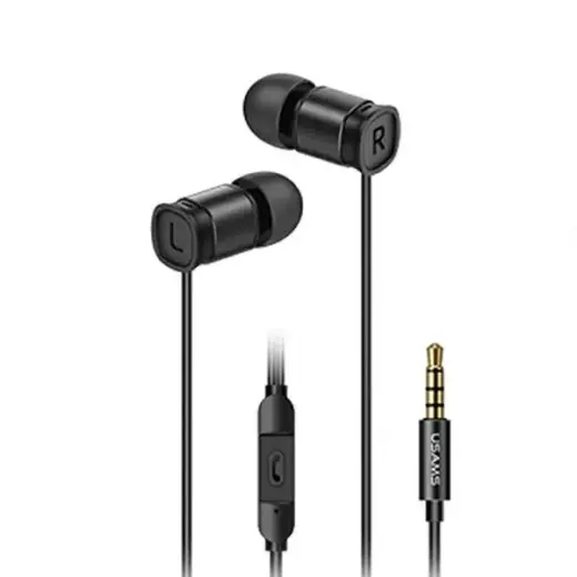USAMS Słuchawki EP-46 jack 3,5 mm czarny|black 1,2m HSEP4601