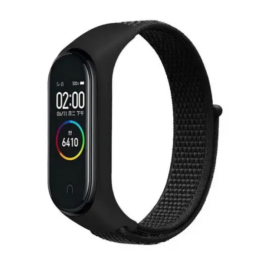 Beline išmaniojo laikrodžio dirželis Xiaomi Mi Band 3/4/5/6/7 | nailoninis | juodas