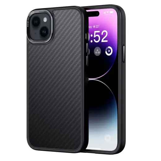 Comma Kevlar Mag telefoni ümbris MagSafe toega iPhone 15 Plus must