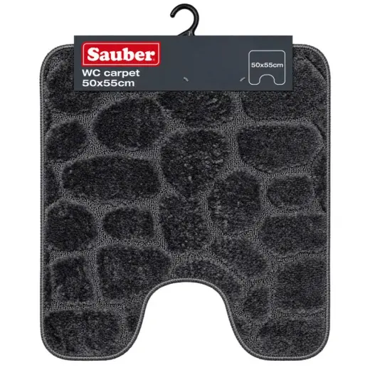 Toilet mat 50x55 cm, dark grey stone pattern