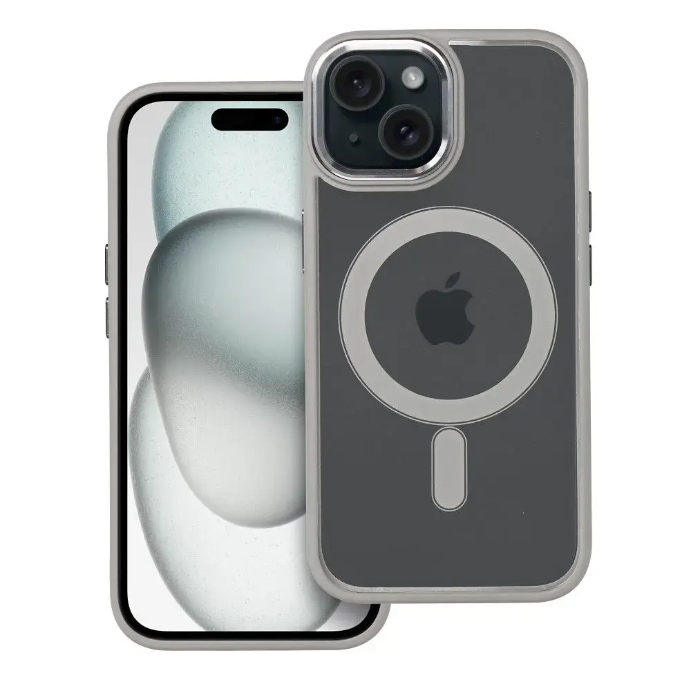 Color Edge Mag maciņš ar MagSafe atbalstu telefonam iPhone 15 pelēks
