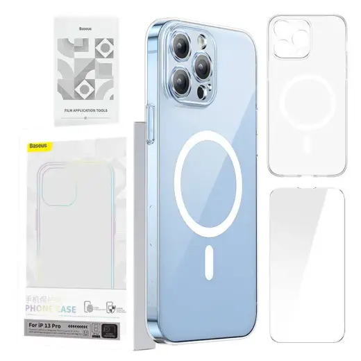 Baseus all-tempered-glass screen protector for phone iPhone 13 Pro transparent with cleaning kit