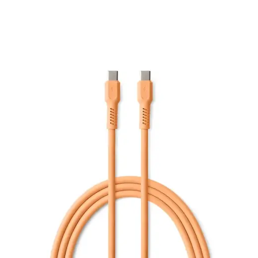 COLORUM CK60-CC-14 datu pārraides un uzlādes vads | USB-C uz USB-C | 15W | 1.8m | persiku