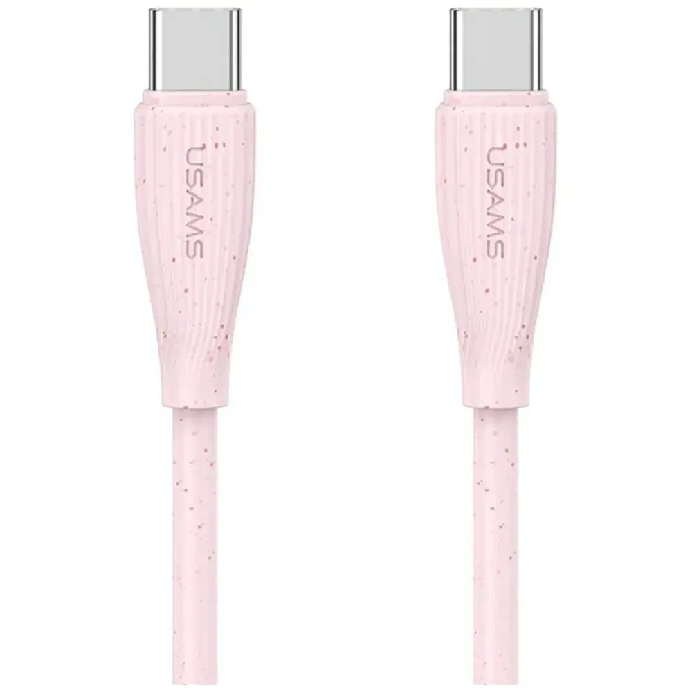 USAMS Green Series SJ716 data transfer and charging cable | USB-C to USB-C | 60W | 1m | pink