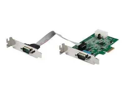 StarTech.com 2-port PCI Express RS232 Serial Adapter Card - PCIe Serial DB9 Controller Card 16950 UART - Low Profile - Windows macOS Linux (PEX2S953LP) - serial adapter - PCIe - RS-232 x 2