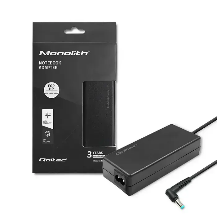 Qoltec Power adapter for laptop HP 65W | 19.5V | 3.33A | 4.5*3.0+pin | Slim