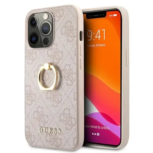 GUHCP13L4GMRPI Guess PU 4G Ring Case for iPhone 13 Pro Pink