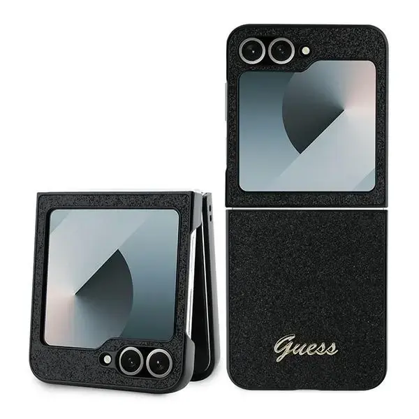 Guess 4G Glitter Script Case for Samsung Galaxy Z Flip 6 - Black