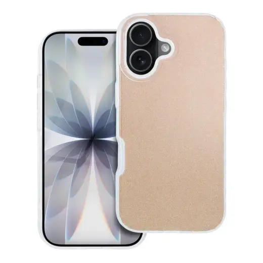 SHINING maciņš telefonam iPhone 17 zelta krāsā
