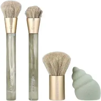 Ecotools Brochas Maquillaje Esponja Sea Gems Estuche 4 Piezas