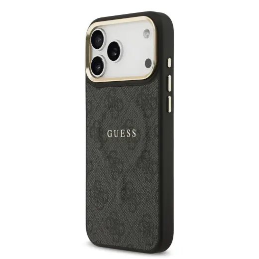 Guess PU Leather maciņš ar MagSafe atbalstu telefonam iPhone 17 Pro Max melns