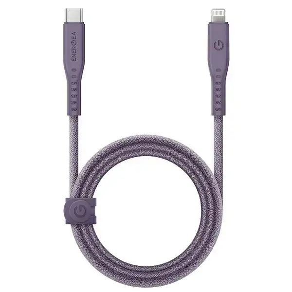 ENERGEA Flow data transfer and charging cable | MFI | USB-C to Lightning | 60W | 1.5m | purple