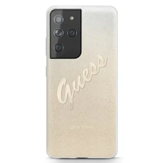 GUHCS21LPCUGLSGO Guess PC|TPU Vintage Cover for Samsung Galaxy S21 Ultra Gradient Gold