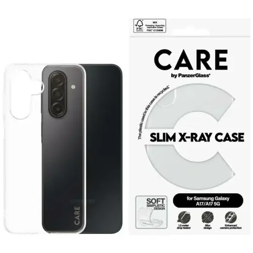 CARE by PanzerGlass Fashion X-Ray telefono dėklas Samsung Galaxy M17 5G (M176) | A17 4G (A175) | A17 4G (A175) 5G skaidrus