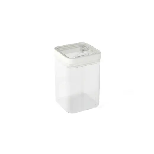 Sausās pārtikas uzglabāšanas trauks 1,2L Kara caurspīdīgs/balts