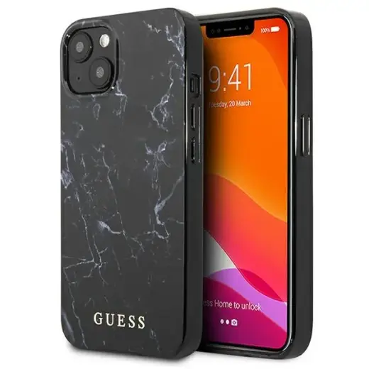 Guess GUHCP13MPCUMABK iPhone 13 6,1" czarny|black hardcase Marble